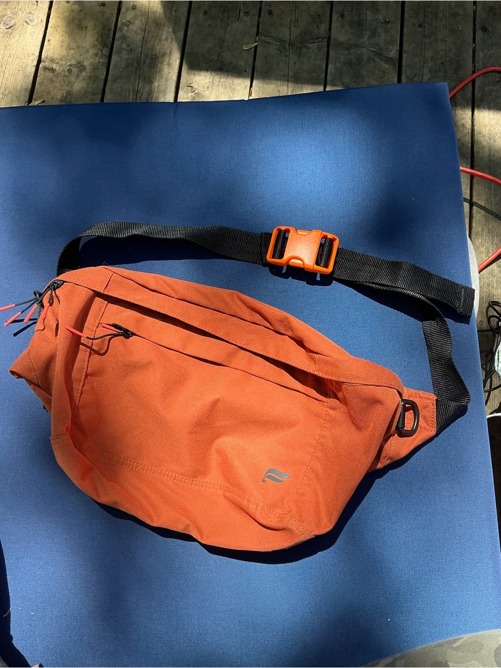 Fabletics Orange Crossbody Fanny Pack with Black Strap